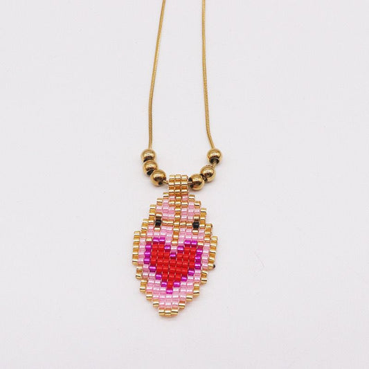 Pink heart necklace