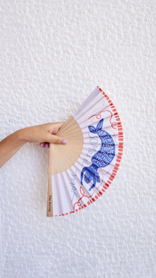 Mar azul hand fan